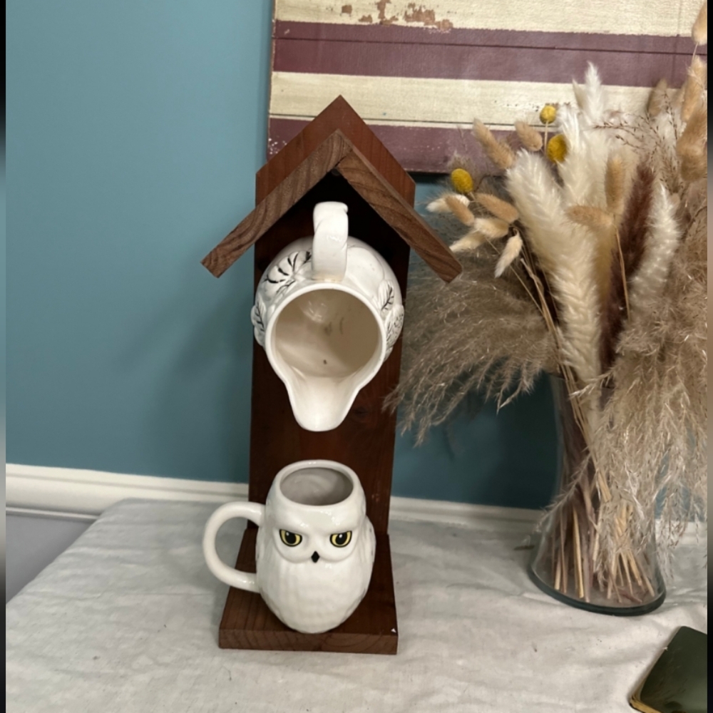 Rustic Wooden Handmade Teapot Bird Feeder Fruit - Picture 10 of 16